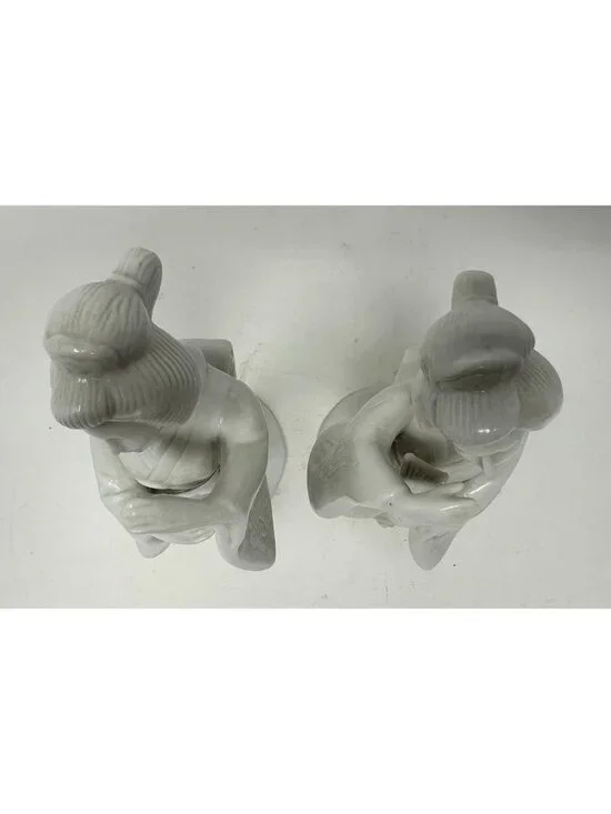 Vintage HOMCO Porcelain Blanc Du Chine Geisha Asian Figurines Set of 2 #1443 - Picture 6 of 9